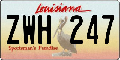 LA license plate ZWH247