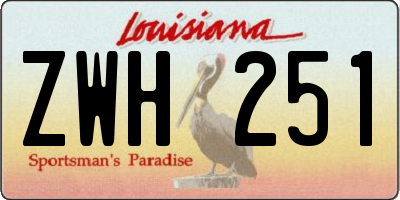 LA license plate ZWH251