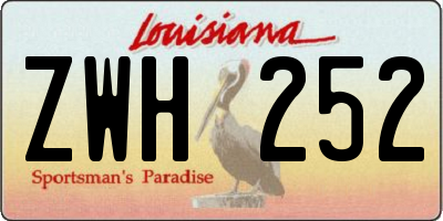 LA license plate ZWH252