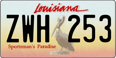 LA license plate ZWH253