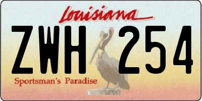 LA license plate ZWH254