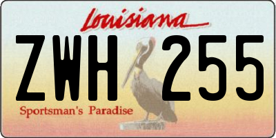 LA license plate ZWH255