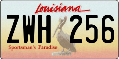 LA license plate ZWH256