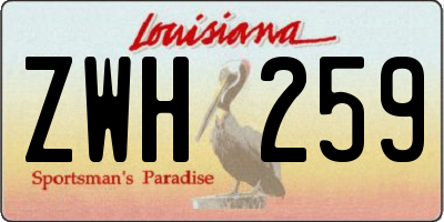 LA license plate ZWH259