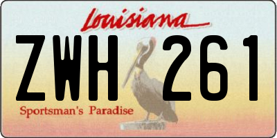 LA license plate ZWH261