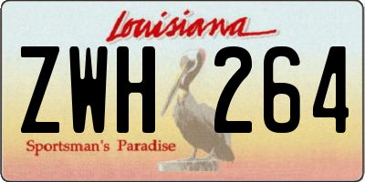 LA license plate ZWH264