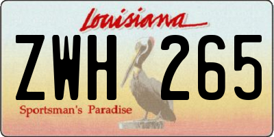 LA license plate ZWH265