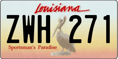 LA license plate ZWH271