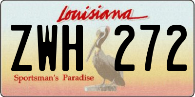 LA license plate ZWH272