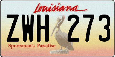 LA license plate ZWH273