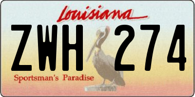 LA license plate ZWH274