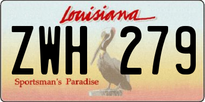 LA license plate ZWH279