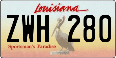 LA license plate ZWH280