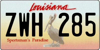 LA license plate ZWH285