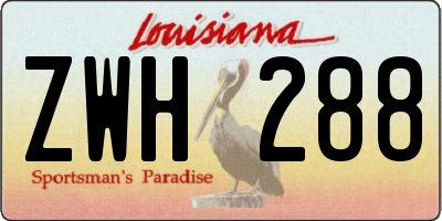 LA license plate ZWH288