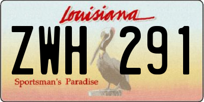 LA license plate ZWH291