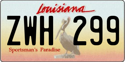 LA license plate ZWH299