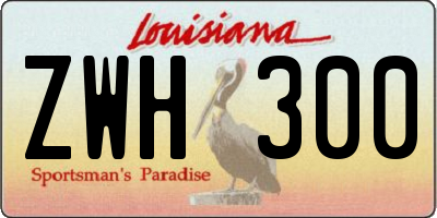 LA license plate ZWH300