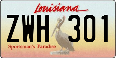 LA license plate ZWH301