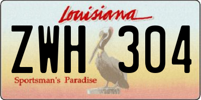 LA license plate ZWH304