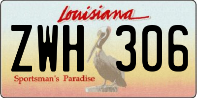 LA license plate ZWH306