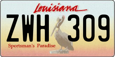 LA license plate ZWH309