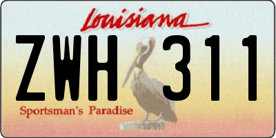 LA license plate ZWH311