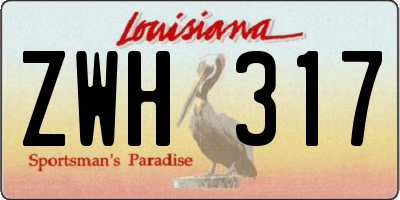 LA license plate ZWH317