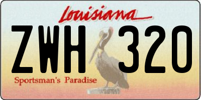 LA license plate ZWH320