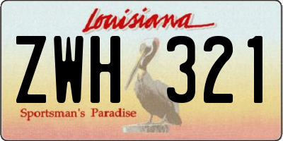 LA license plate ZWH321