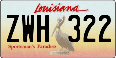 LA license plate ZWH322