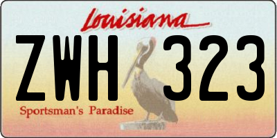 LA license plate ZWH323