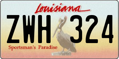 LA license plate ZWH324