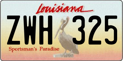 LA license plate ZWH325