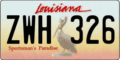 LA license plate ZWH326