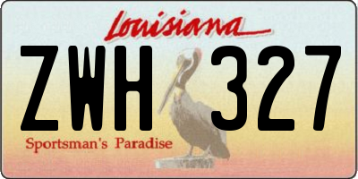 LA license plate ZWH327