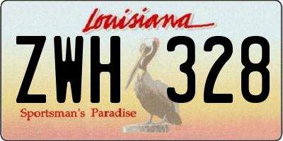 LA license plate ZWH328