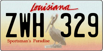 LA license plate ZWH329