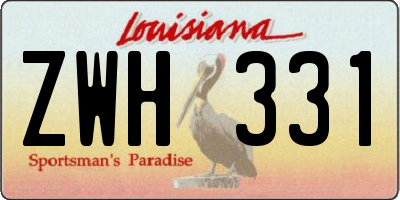LA license plate ZWH331
