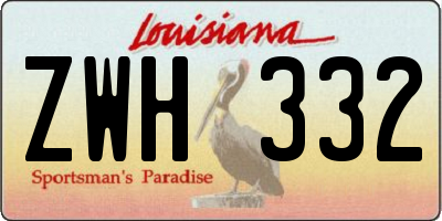 LA license plate ZWH332