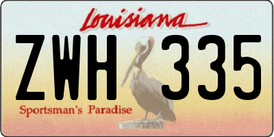 LA license plate ZWH335