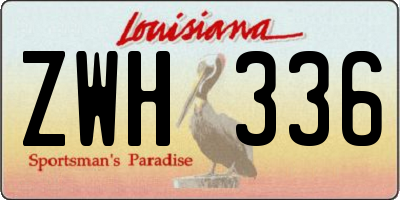 LA license plate ZWH336