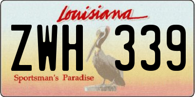 LA license plate ZWH339