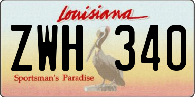 LA license plate ZWH340