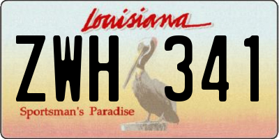 LA license plate ZWH341