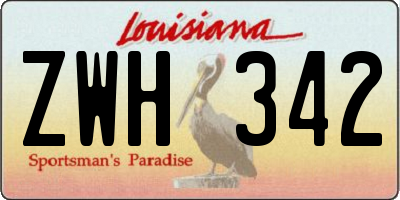 LA license plate ZWH342