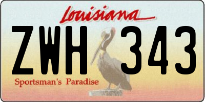 LA license plate ZWH343