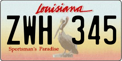 LA license plate ZWH345