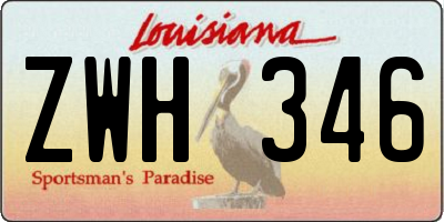 LA license plate ZWH346