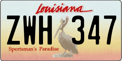 LA license plate ZWH347